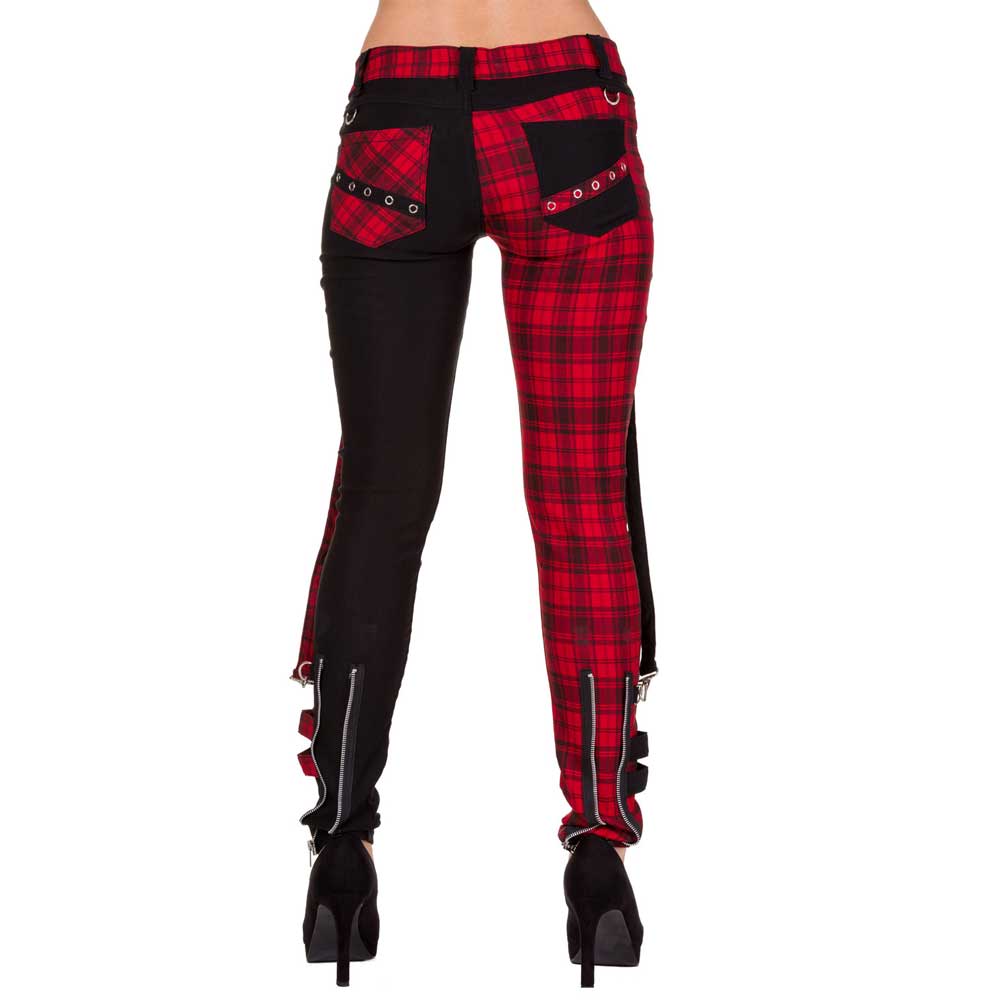 Banned - JETSETTER Skinny fit broek - Zwart/Rood